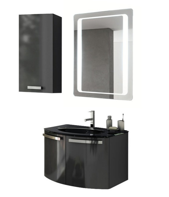 Crystal Dance 28" Single Bathroom Vanity Set with Mirror
