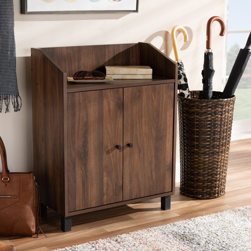 Union Rustic 2 Door Wood Entryway 8 Pair Shoe Storage Cabinet