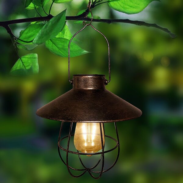Solar LED Hanging Lantern Lights Garden Path Yard Lamp Decor Waterproof Outdoor 