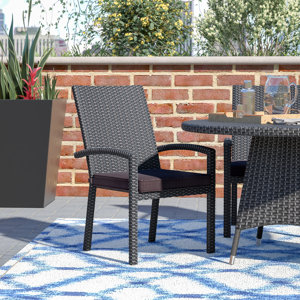 Kinley Stacking Patio Dining Chair with Cushion (Set of 4)