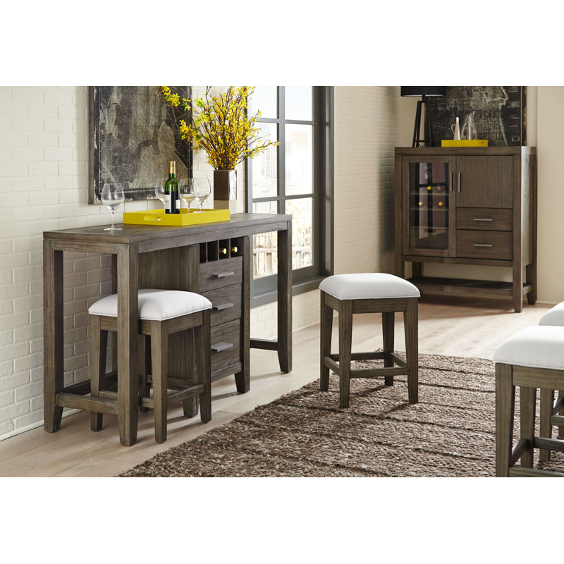 Winston Porter Hadar Bar Set With Wine Storage Wayfair Winston Porter Hadar Bar Set With Wine