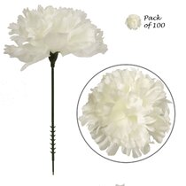 20" Pink Cream Carnation Silk Flower Bouquet Home General Decor DIY Craft