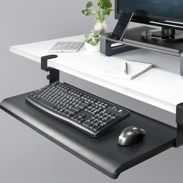 Glass Desk Suction Cup Bracket for Adjustable Ergonomic Keyboard Tray