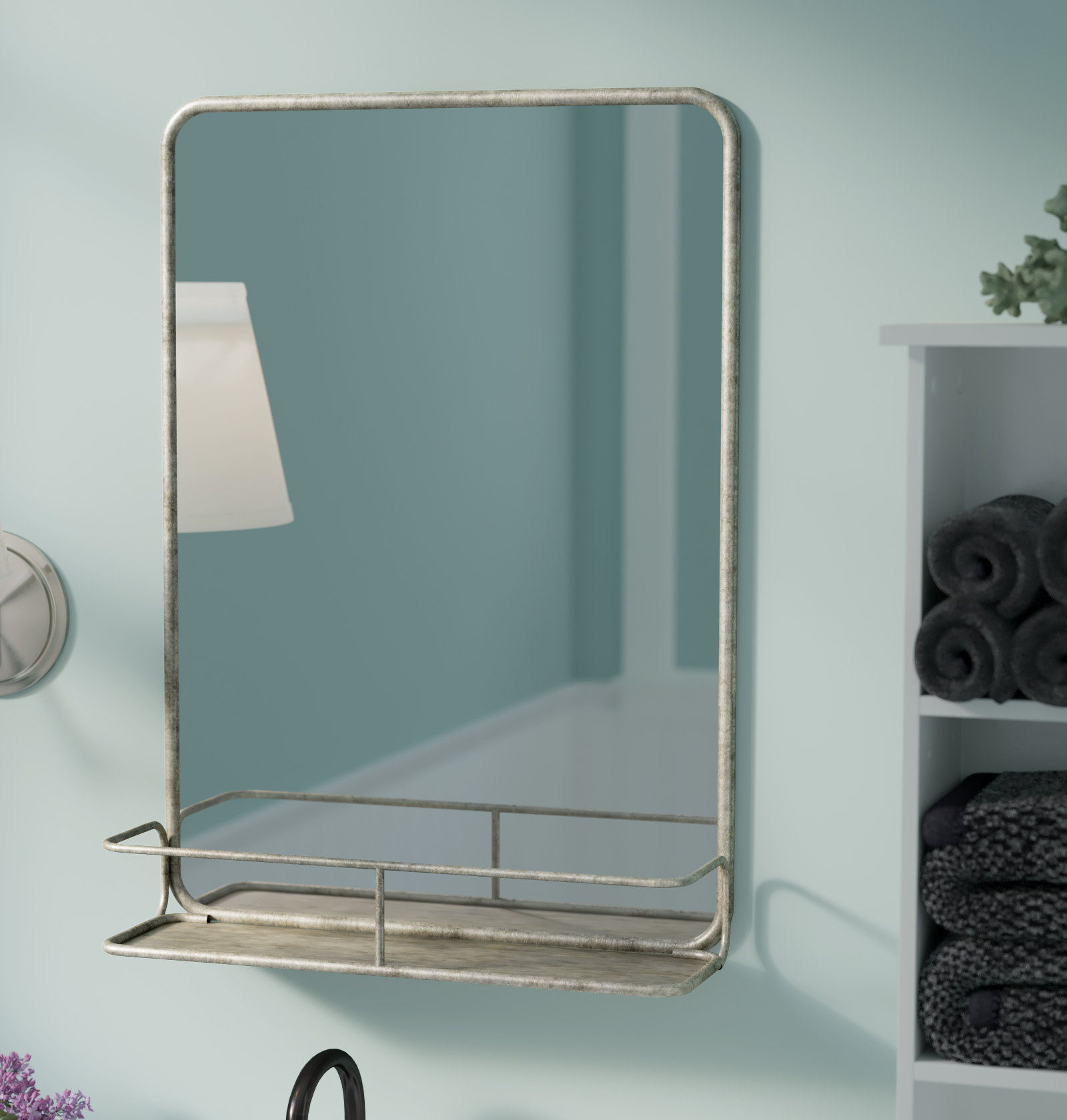 Breakwater Bay P Metal Wall Mirror With Shelf Reviews Wayfair