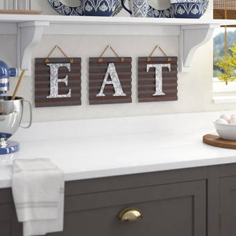 Gracie Oaks Eat Galvanized Metal Letter Wall Decor Reviews Wayfair