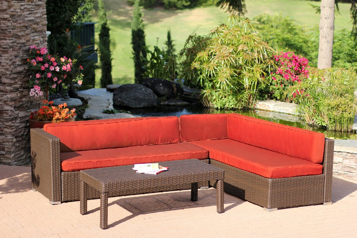 Doerr 3 Piece Deep Seating Group with Cushions