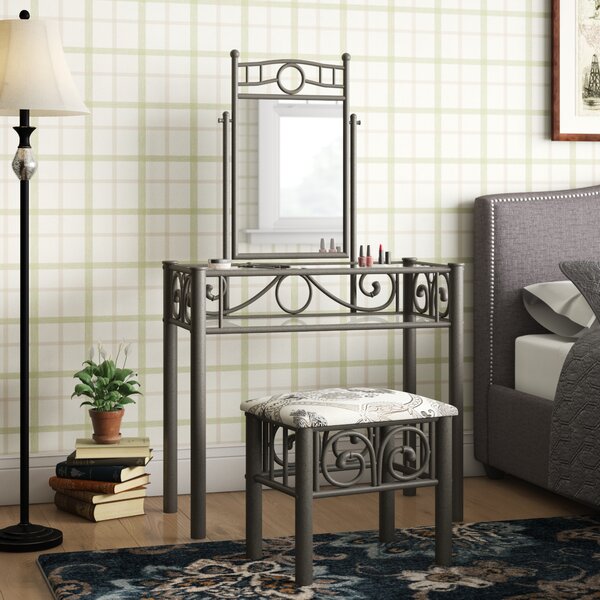 Charlton Home® Kennerdell Metal Vanity Set & Reviews | Wayfair