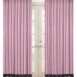 Madison Striped Semi-Sheer Rod Pocket Curtain Panels (Set of 2)