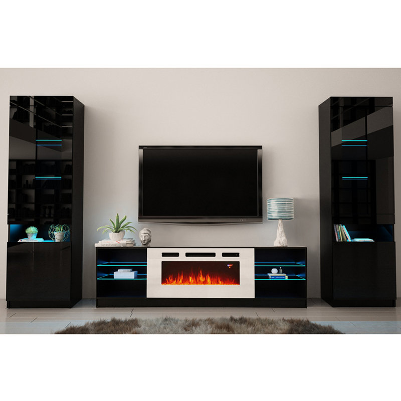 Orren Ellis Delaine Wh01 Electric Fireplace Modern Wall Unit Entertainment Centre Wayfair Ca