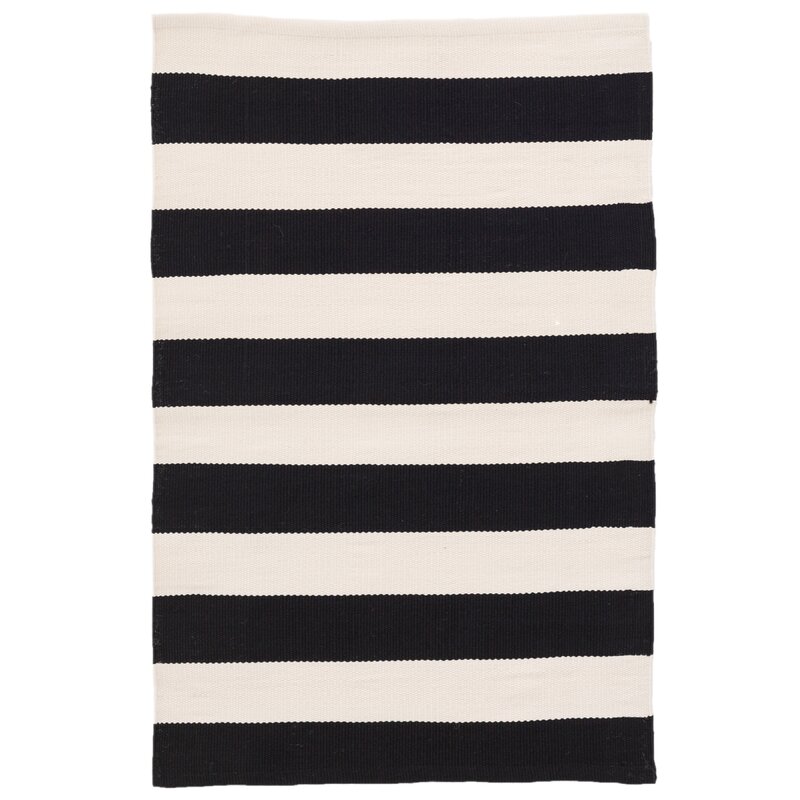 Catamaran Stripe Black/Off-White Indoor/Outdoor Area Rug and Neutral and Classic Decor Resources: Interior Designer Favorite Finds on Hello Lovely Studio. Come be inspired!