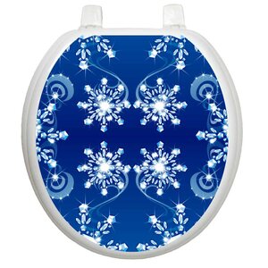 Seasonal Snow Crystals Toilet Seat Decal