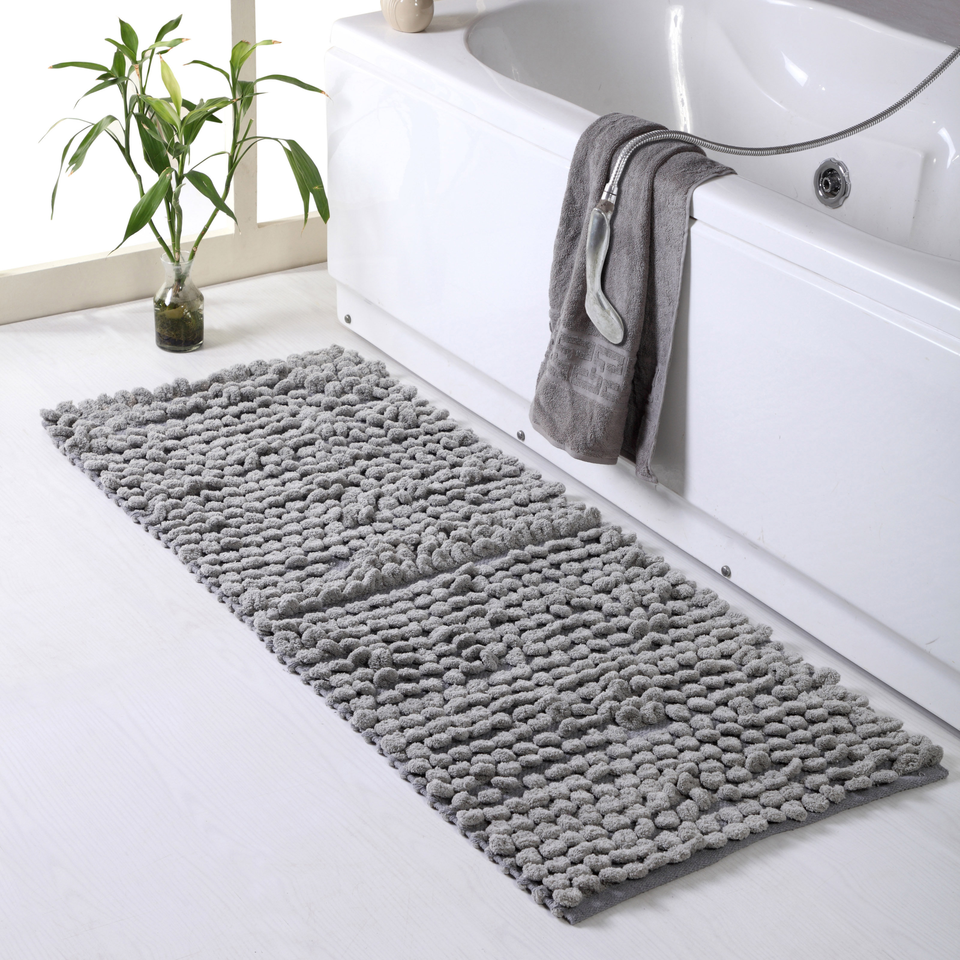Atwell Thick Loop Cotton Chenille Bath Rug