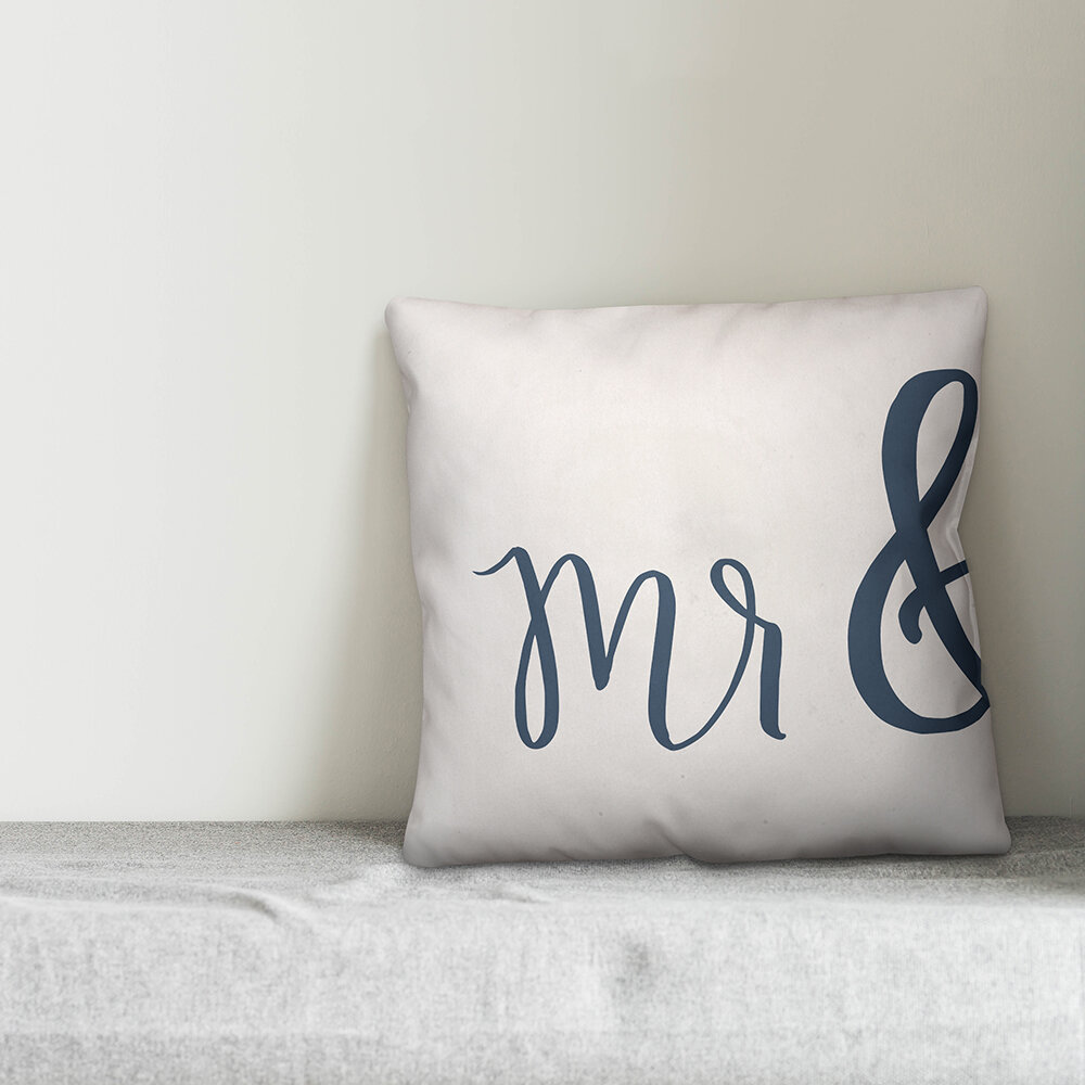 mr & mrs throw pillows