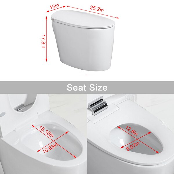 orifam Automatic Toilet Seat Closer ElongatedOne Piece Toilet Water ...