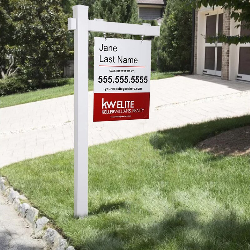 US AWESOME 6Ft Real Estate Sign Post Vinyl PVC Realtor Yard Sign Post ...