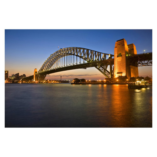 Sydney Harbour Bridge 3.2m x 4.8m Textured Matte Peel & Stick Wall Mural East Urban Home