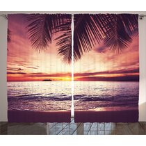 Photo Curtain Warm Evening on the Beach Sunset Sand Sea Wellmira Made to Measure