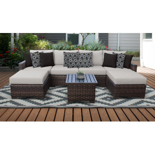 Indoor Wicker Furniture Sets Wayfair Kathy Ireland Homes Gardens River Brook 7 Piece Outdoor Wicker Patio Furniture Set 07a