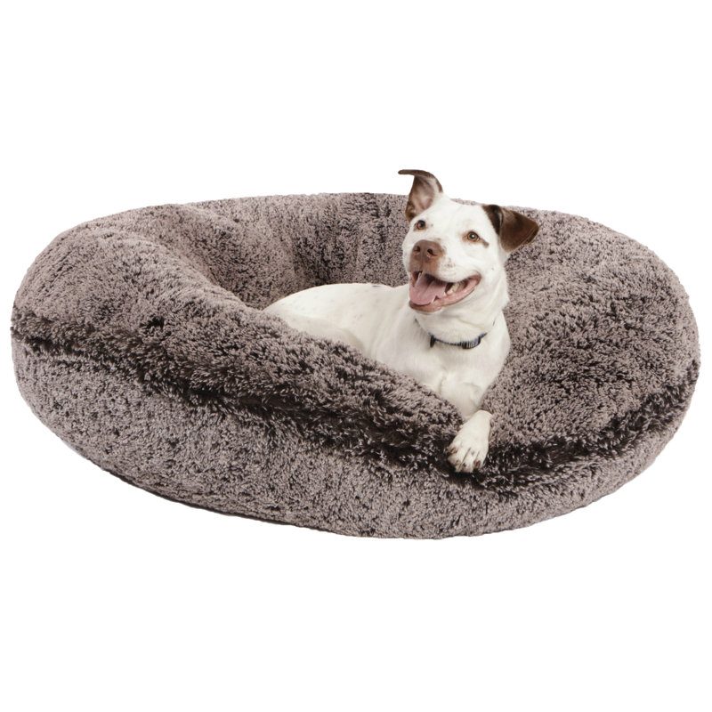 Tucker Murphy Pet Ottinger Frosted Willow Luxury Shag Plush Faux Fur Bagel Pet Pillow Wayfair