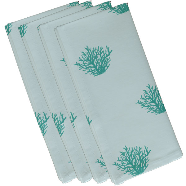 Coral Floral Print Napkin 19 x 19 E by design Spring Floral 1