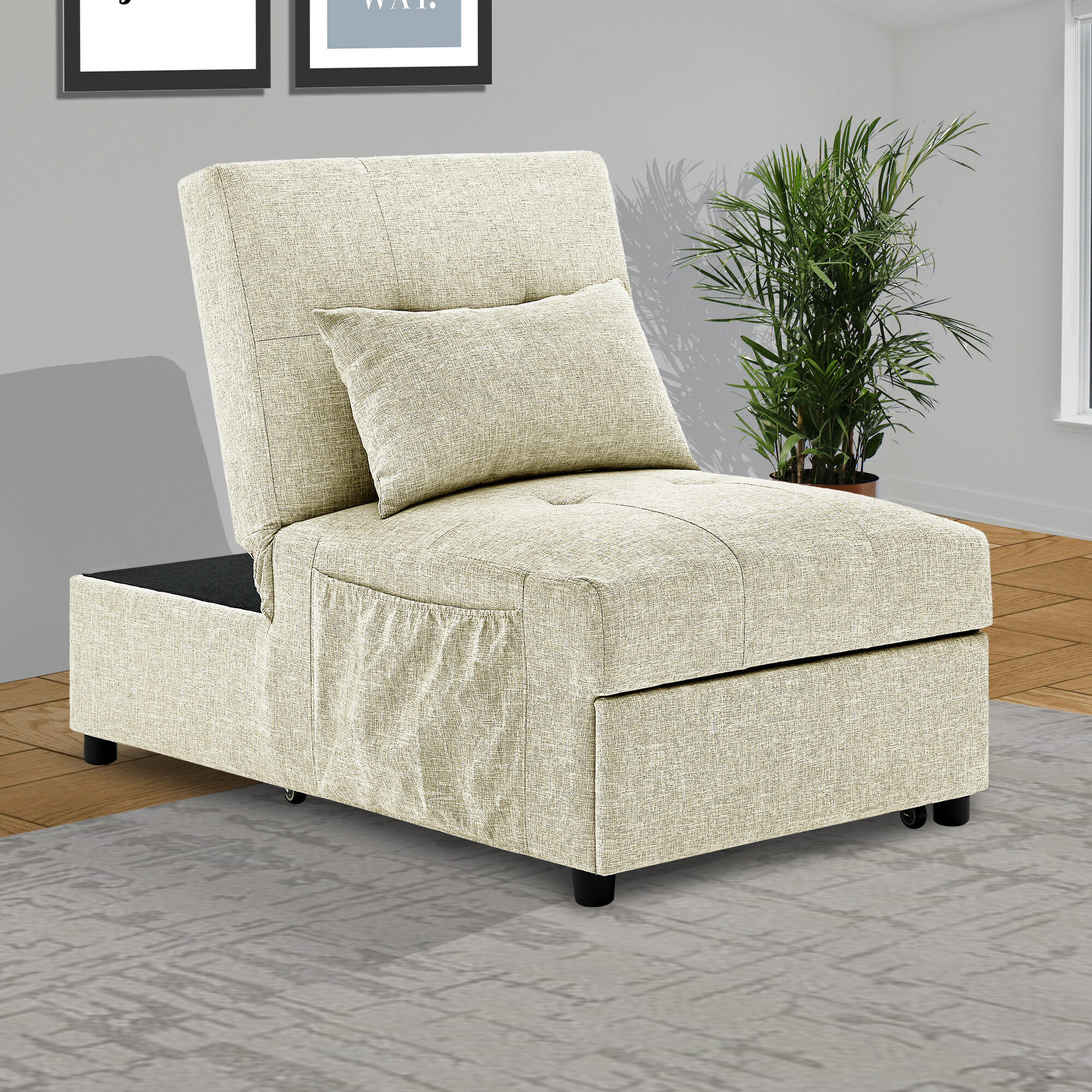 contemporary chair with ottoman