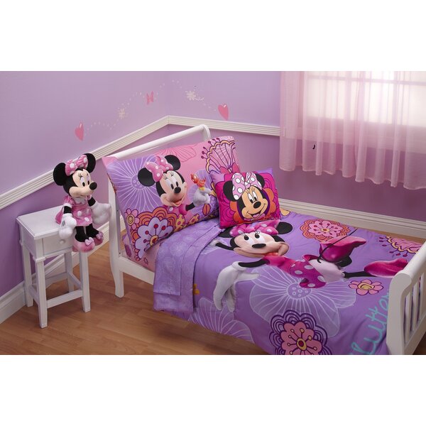 Double Brushed Ultra Microfiber Toddler Bedding Set Toddler Bedding Set for Girls Pink Polka Dot 