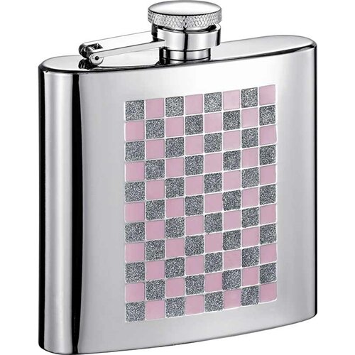 Visol Rhombus Stainless Steel Essential Flask Gift Set 8 oz Silver 
