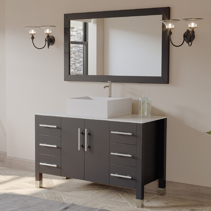 Ivy Bronx Jessa Bathroom Vanity Set With Mirror 47 Single Bathroom Vanity Set With Mirror Wayfair