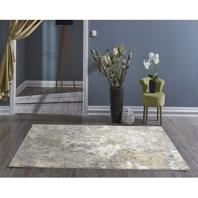 Ellenburg Abstract Gray/Beige Area Rug 17 Stories Rug Size: Rectangle 9' x 12'