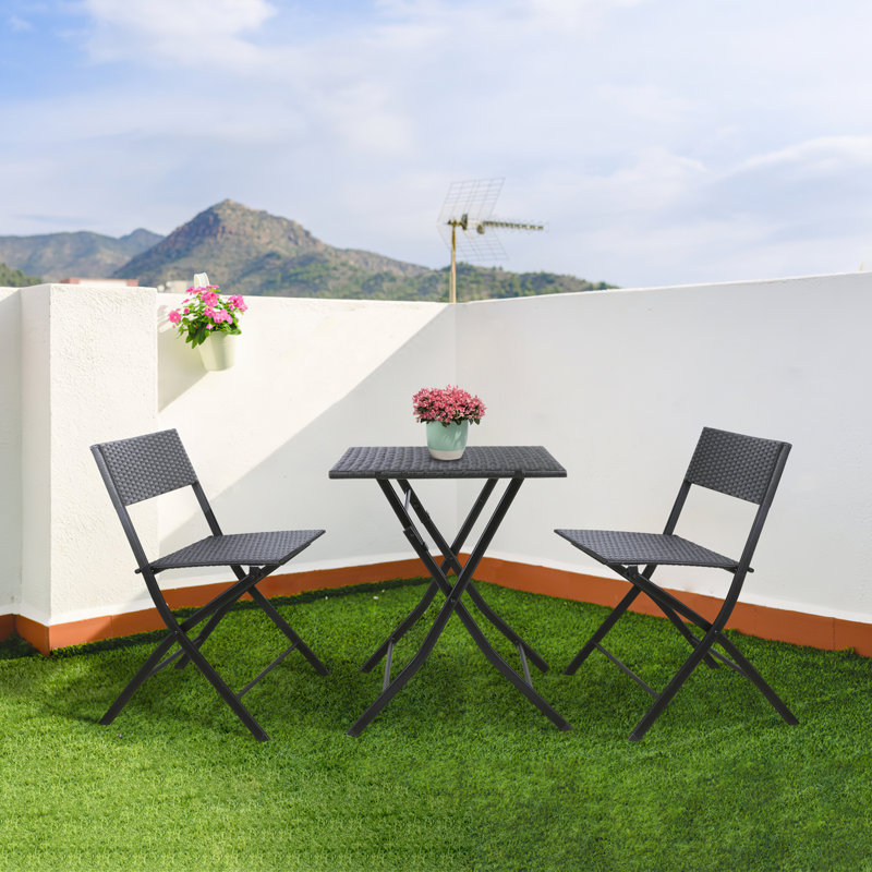 Square 2 - Person 23.6'' Long Bistro Set (Set of 2)