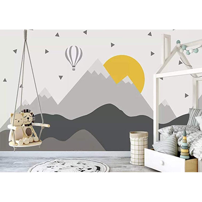 Isabelle Max Baine Hot Air Balloon Kids Mountain Paintable Wall Mural Wayfair