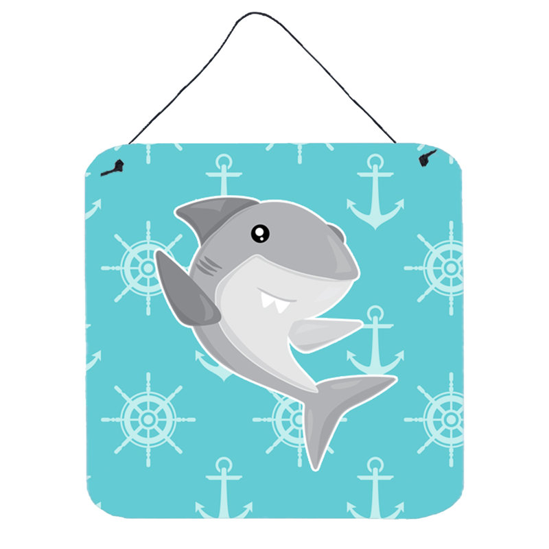 Zoomie Kids Shark Nautical Blue Wall Decor Wayfair