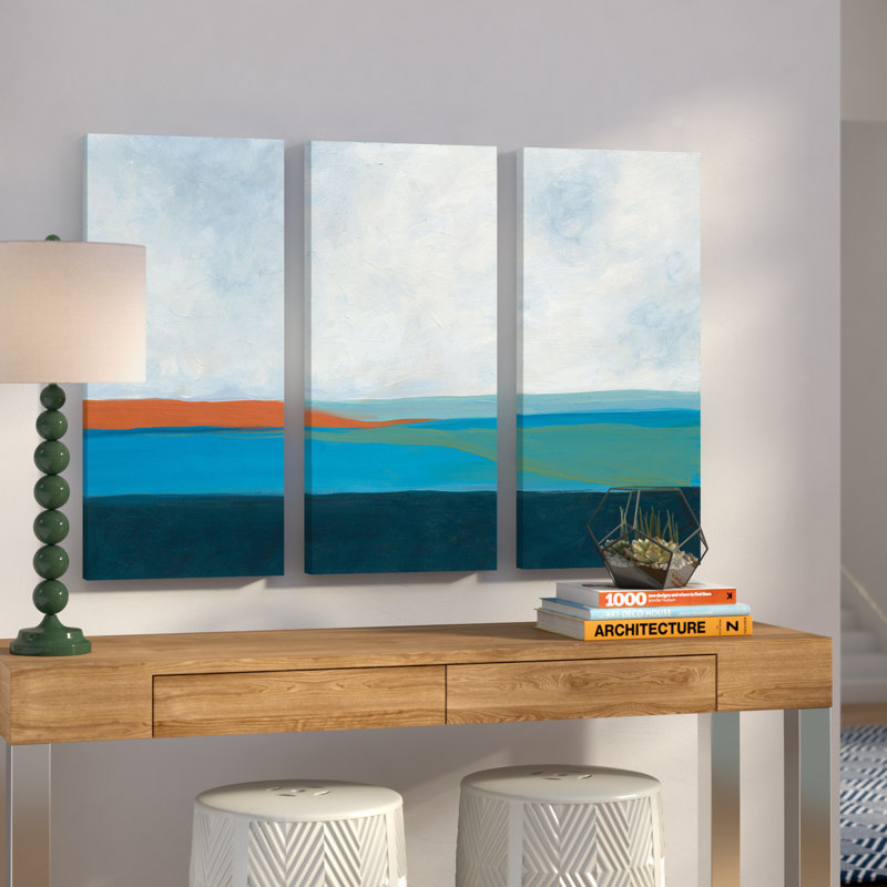 Brayden Studio Layered Earth 2 By Jan Weiss 3 Piece Painting