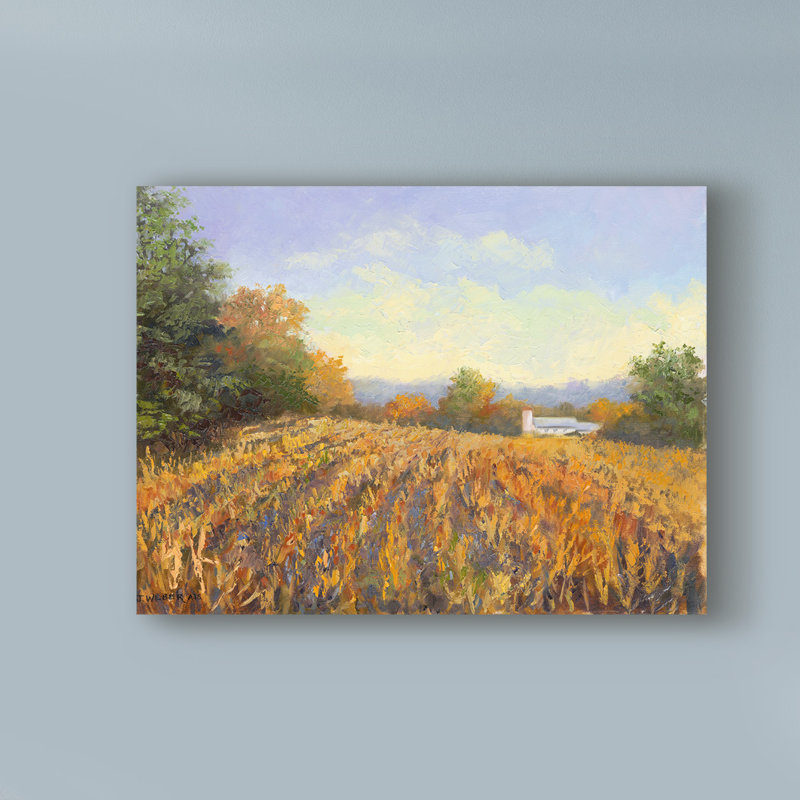 Charlton Home Corn Rows Acrylic Painting Print On Wrapped Canvas