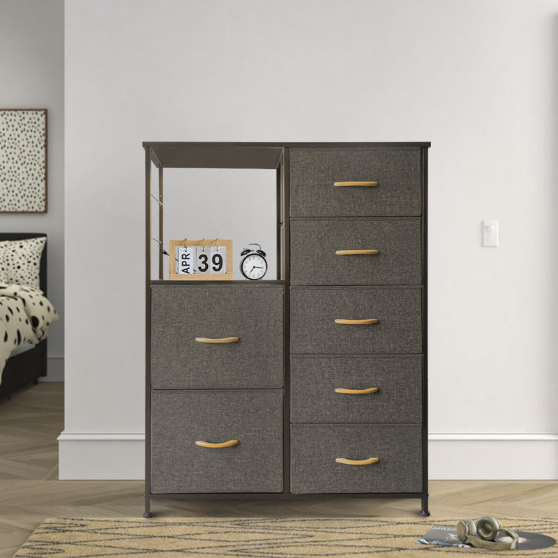 Ebern Designs Vertical Dresser Storage Tower Sturdy Steel Frame Wood Top Easy Pull Fabric Bins Wood Handles Organizer Unit For Bedroom Hallway Entryway Closets 7 Drawers Reviews Wayfair Ca