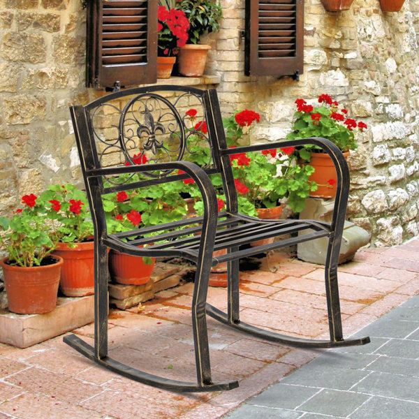 wrought iron glider chair