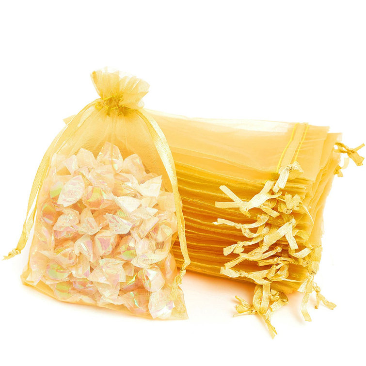 100Pcs Organza Wedding Party Favor Gift Candy Sheer Bags Jewelry Pouch 