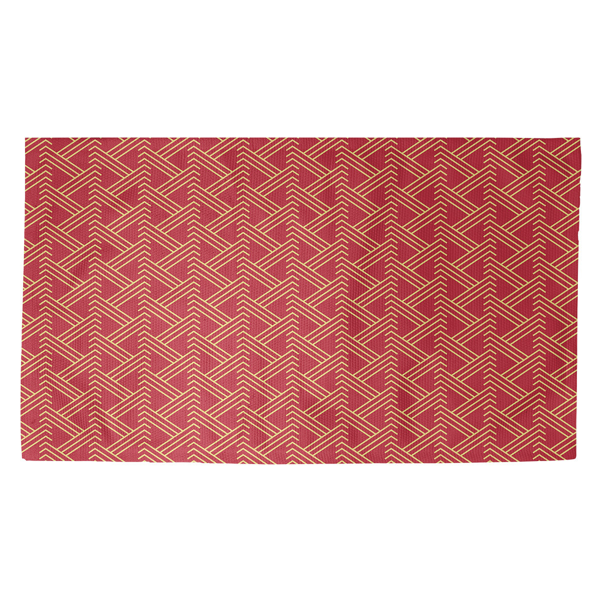 Brayden Studio Zig Zag Red Yellow Area Rug Wayfair