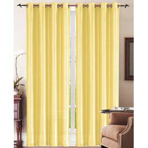 Sally Solid Semi-Sheer Thermal Grommet Single Curtain Panel