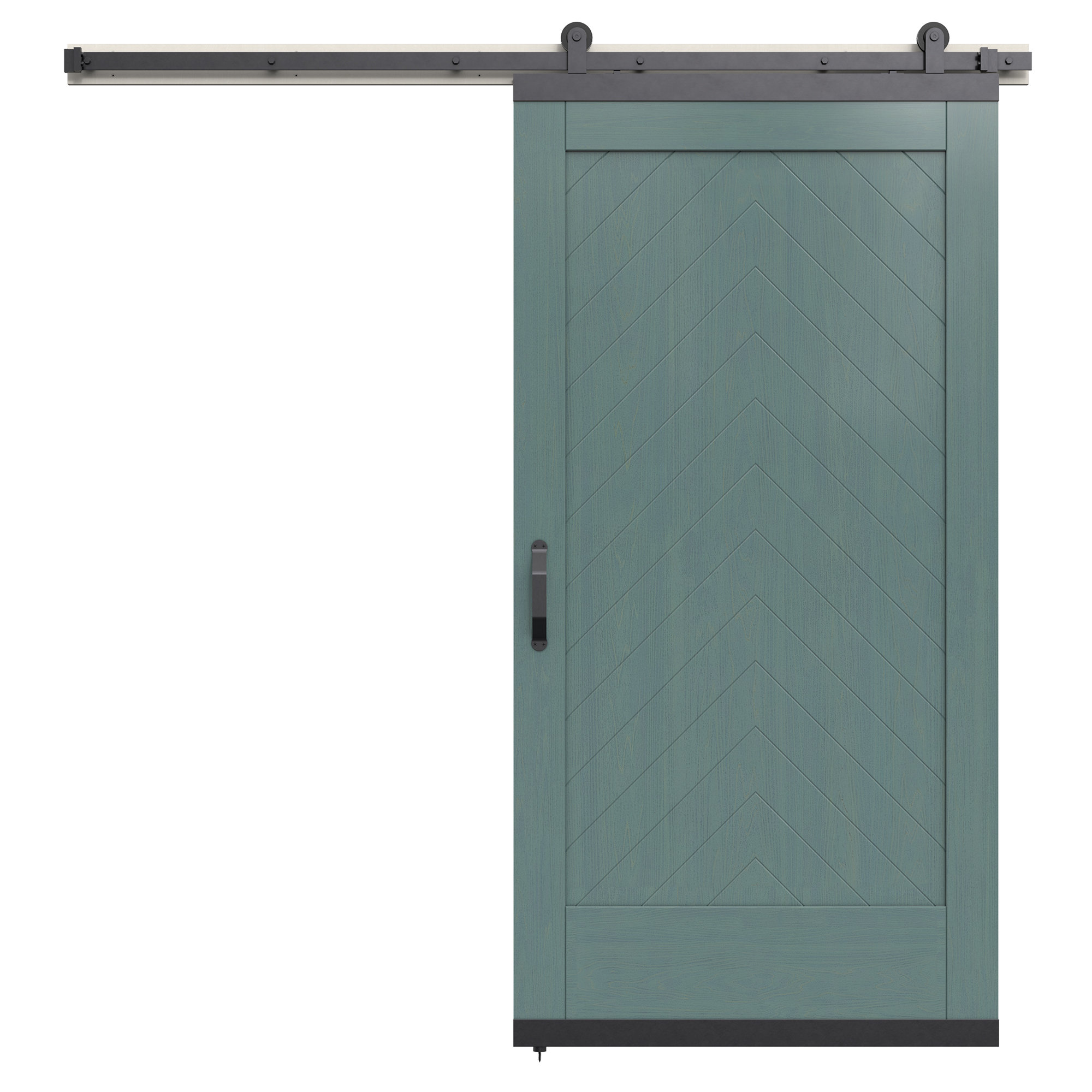 JELD-WEN 42 in. x 80 in. Karona 1 Panel Chevron Maple Wood Sliding Barn Door  w/ Hardware Kit | Wayfair