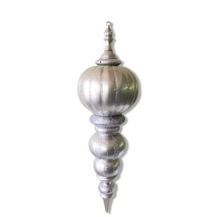 39 Queens of Christmas WL-ORN-39-BL/SLV Oversized Shatterproof Plastic Finial Blue/Silver 