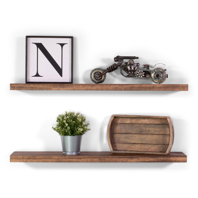 Rosalind Wheeler Bridgecliff 2 Piece Poplar Solid Wood Floating Shelf Reviews Wayfair Ca