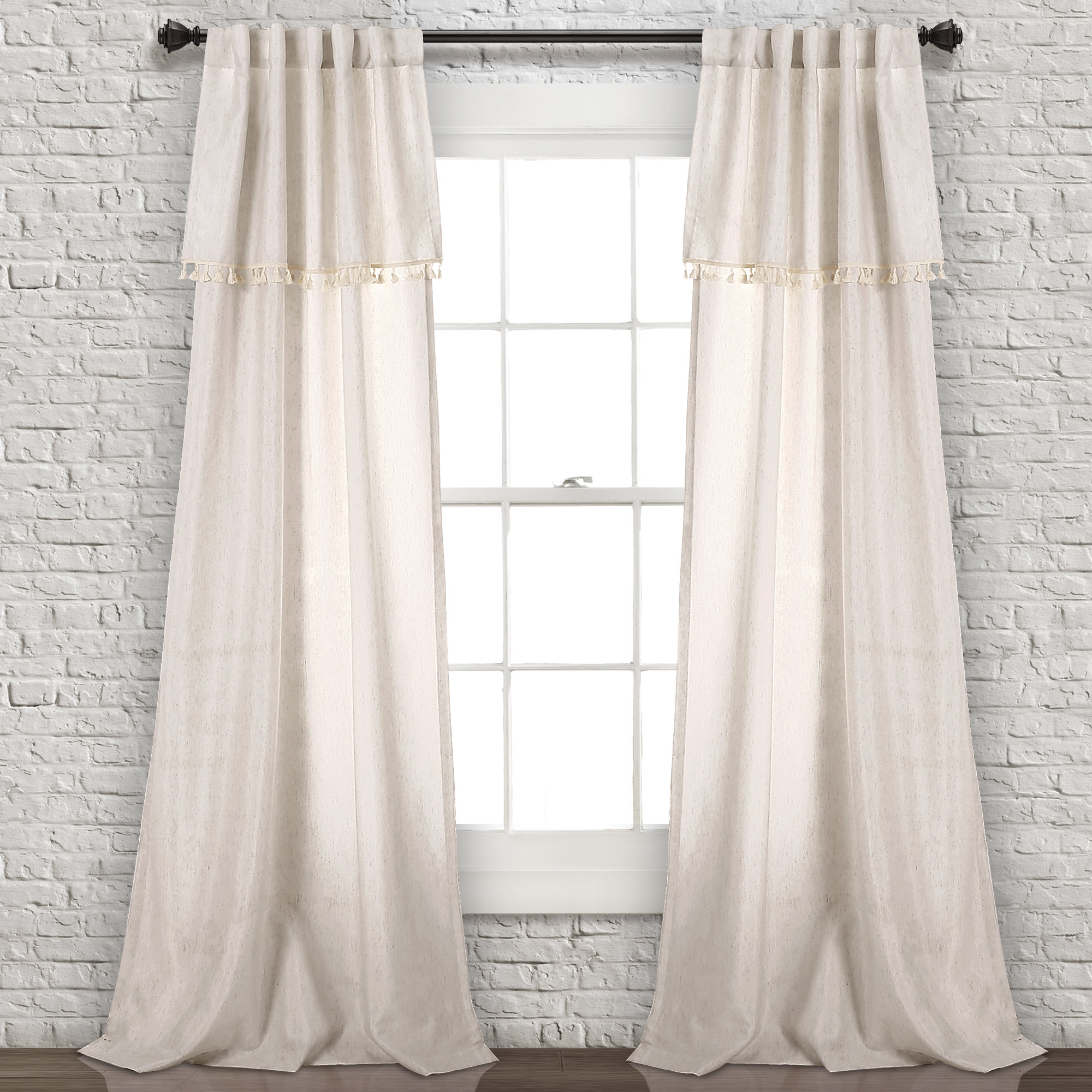 Maxwell Solid Color Semi Sheer Rod Pocket 2 Curtains Drapes