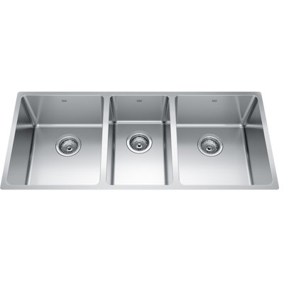 Brookmore Stainless Steel 41.5" L x 16.6" W Undermount Kitchen Sink