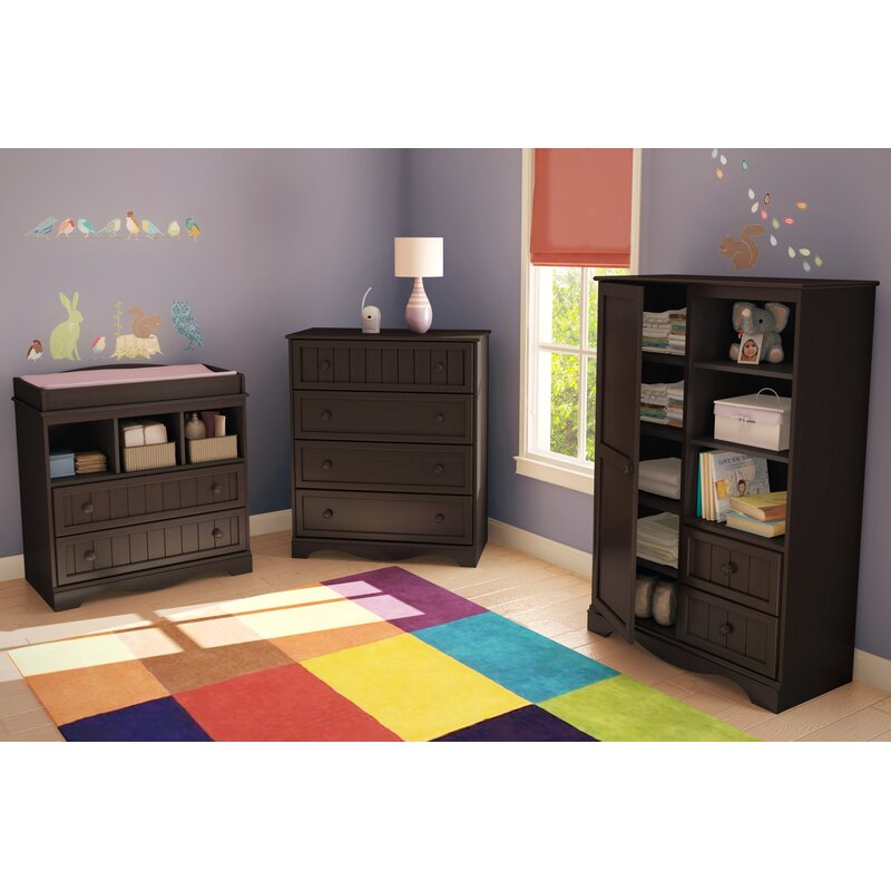 Espresso South Shore 2 Drawer Changing Table With Open Storage Baby Dressers