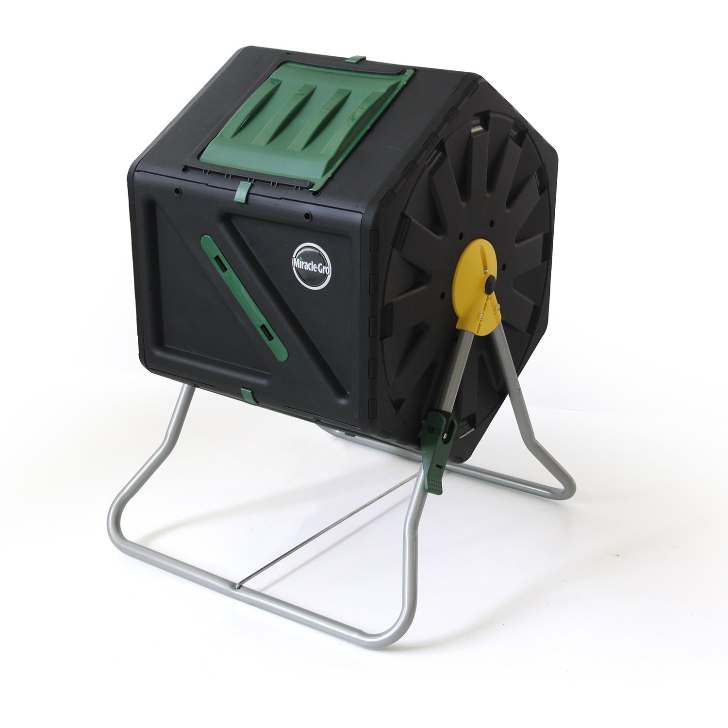 MiracleGro 28 Gal. Plastic Outdoor Tumbler Composter with Latching Lid