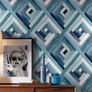 blue geometric wallpaper free