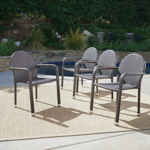 Wiesner Stacking Patio Dining Chair (Set of 4)