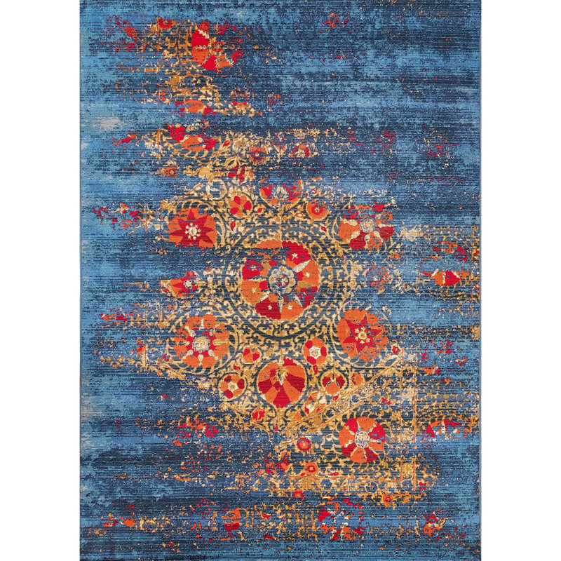 World Menagerie Michaella Suzanie Blue Indoor Outdoor Area Rug Reviews Wayfair