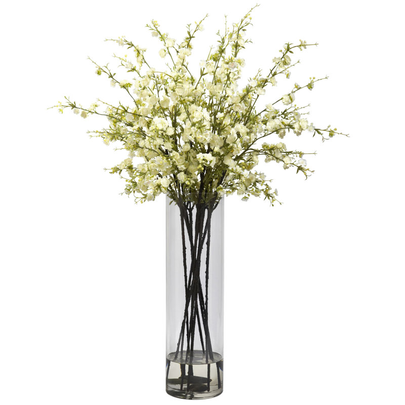 Charlton Home Giant Cherry Blossoms in Vase & Reviews Wayfair